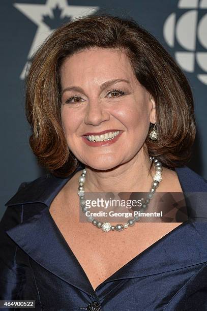 News Anchor Lisa LaFlamme arrives at the 2015 Canadian Screen Awards at the Four Seasons Centre for the Performing Arts on March 1, 2015 in Toronto,...
