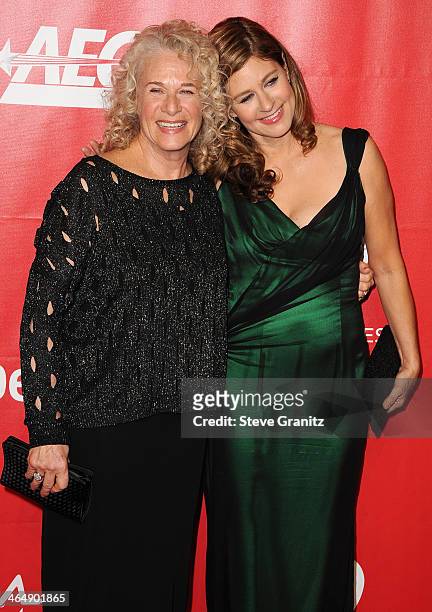 Honoree Carole King and Louise Goffin attend 2014 MusiCares Person Of The Year Honoring Carole King at Los Angeles Convention Center on January 24,...