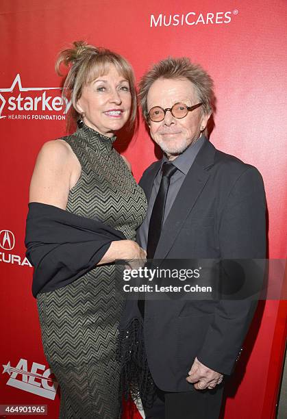 Mariana Williams and Musician Paul Williams attend 2014 MusiCares Person Of The Year Honoring Carole King at Los Angeles Convention Center on January...