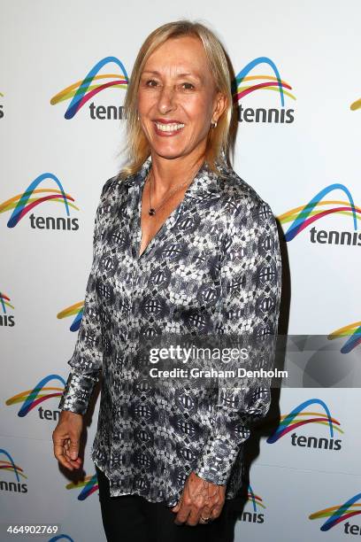 Former tennis player Martina Navratilova arrives at the Legends Lunch during day 13 of the 2014 Australian Open at Melbourne Park on January 25, 2014...