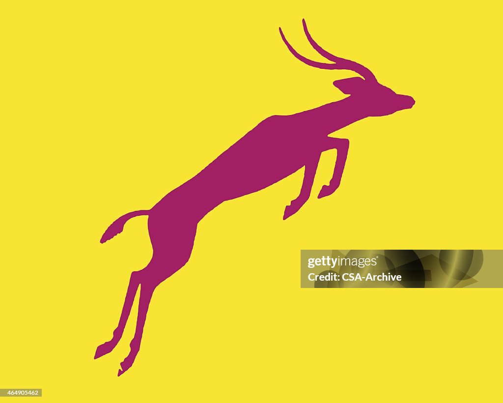 Silhouette of Leaping Gazelle