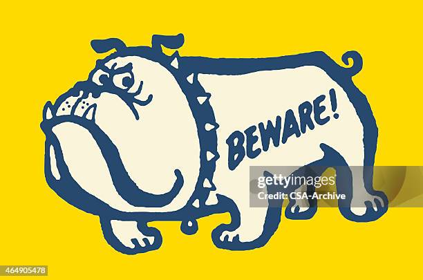 beware bulldog - bulldog stock illustrations