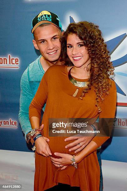 Sarah Lombardi and Pietro Lombardi attends Holiday on Ice Platinum Show Premiere at Tempodrom on March 1, 2015 in Berlin, Germany.