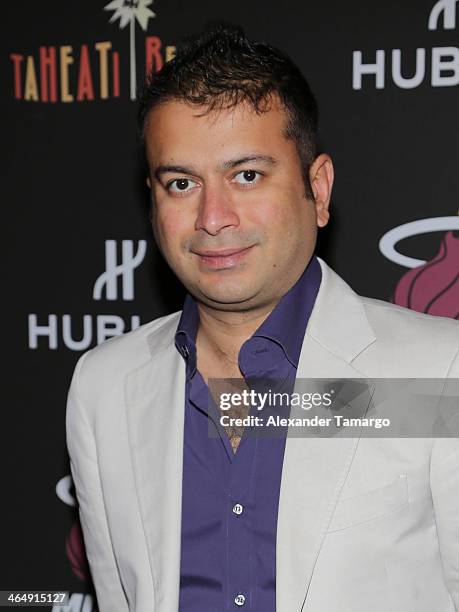 Kamal Hotchandani attends the Miami Heat Family Foundation TaHEATi Beach Fundraising Event brought to you by Hublot on January 24, 2014 in Coral...