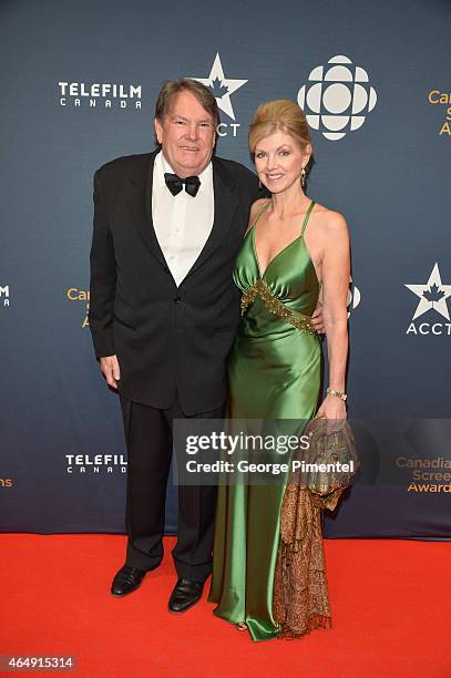 Don Carmody and Catherine Gourdier arrive at the 2015 Canadian Screen Awards at the Four Seasons Centre for the Performing Arts on March 1, 2015 in...