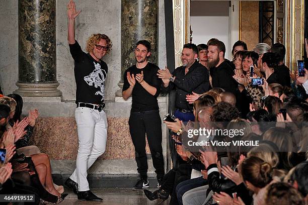 Peter Dundas walks the runway at the Emilio Pucci show during the Milan Fashion Week Autumn/Winter 2015 on February 28, 2015 in Milan, Italy.