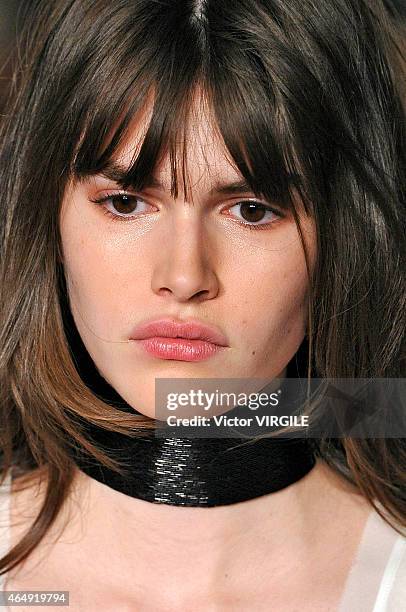 Model walks the runway at the Emilio Pucci show during the Milan Fashion Week Autumn/Winter 2015 on February 28, 2015 in Milan, Italy.