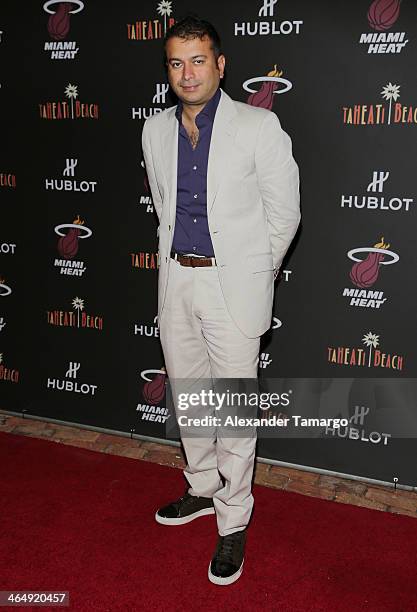 Kamal Hotchandani attends the Miami Heat Family Foundation TaHEATi Beach Fundraising Event brought to you by Hublot on January 24, 2014 in Coral...