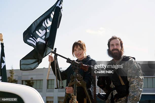 Dakota Johnson" Episode 1676 -- Pictured: Dakota Johnson and Kyle Mooney during the "Father Daughter" skit on February 28, 2015 --