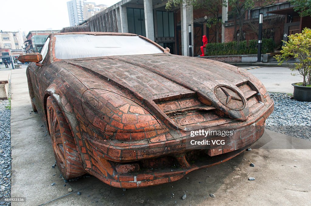 Red Bricks Make A Mercedes Benz Car In Shanghai