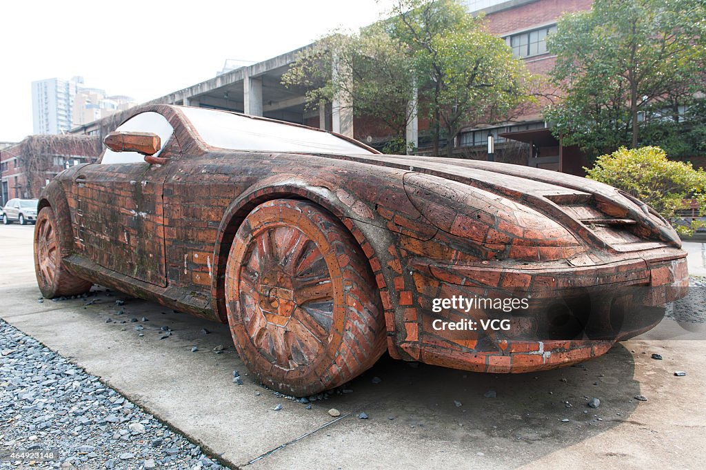 Red Bricks Make A Mercedes Benz Car In Shanghai