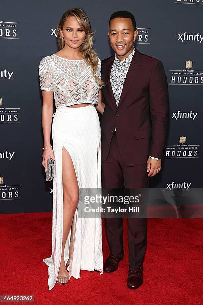 John Legend and Chrissy Teigen attend the 2015 NFL Honors at Phoenix Convention Center on January 31, 2015 in Phoenix, Arizona.