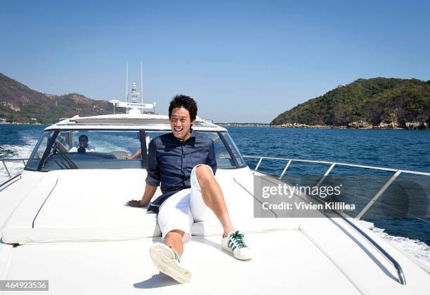 Tennis Pro Kei Nishikori Enjoying Some Down Time In Acapulco, Mexico on March 1, 2015 in Acapulco, Mexico.