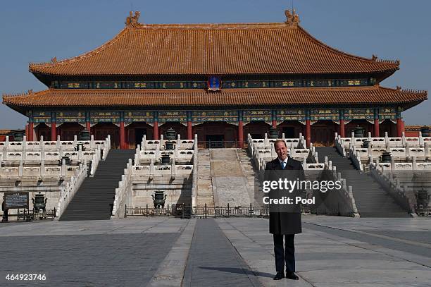 Prince William, Duke of Cambridge poses for a photograph during a visit to the Forbidden City on March 2, 2015 in Beijing, China. The Duke of...