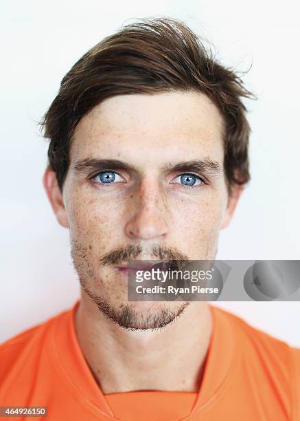 Phil Davis of the Giants poses during a Greater Western Sydney Giants AFL portrait session on March 2, 2015 in Sydney, Australia.
