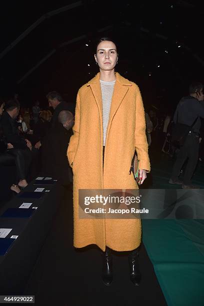 Jane Balzarini attends the Elisabetta Franchi show during the Milan Fashion Week Autumn/Winter 2015 on February 28, 2015 in Milan, Italy.