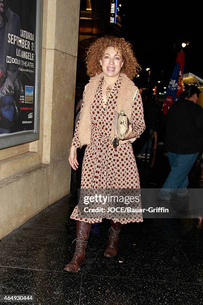 Alex Kingston is seen in Hollywood on March 01, 2015 in Los Angeles, California.