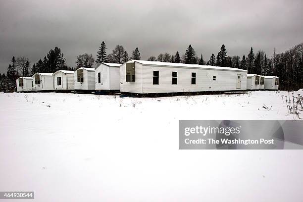 Trailers purchased by the Lac Vieux Desert tribe in Watersmeet, MI on December 21, 2014. The tribe has a shortage of housing and has plans to repair...