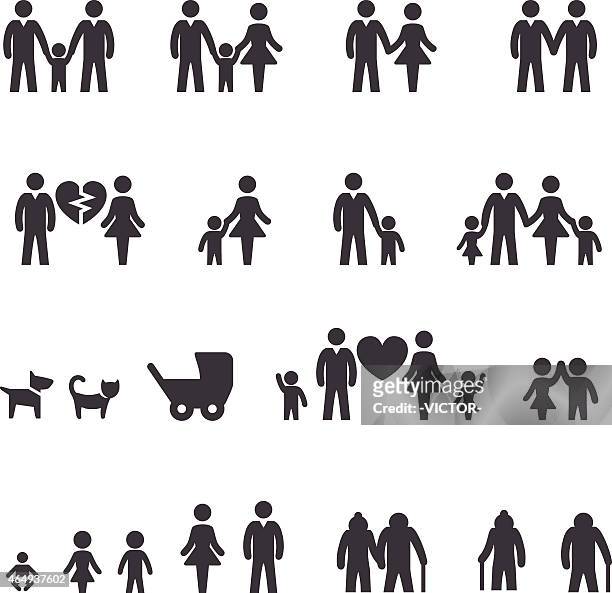 family icons - acme series - clip art family stock illustrations