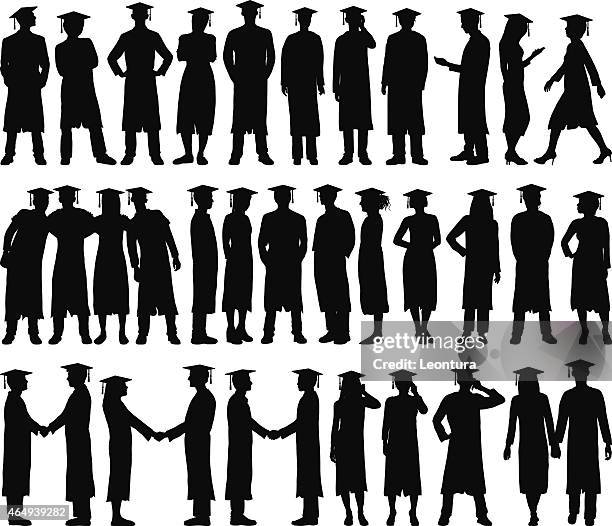 highly detailed graduates - graduation black and white stock illustrations