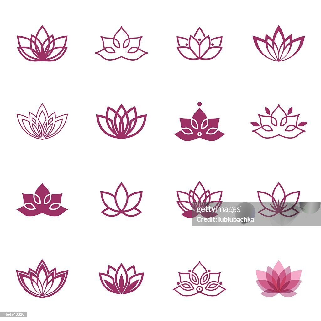 Lotus Label Vector Lotus Labels For Wellness Industry High-Res Vector Graphic ...