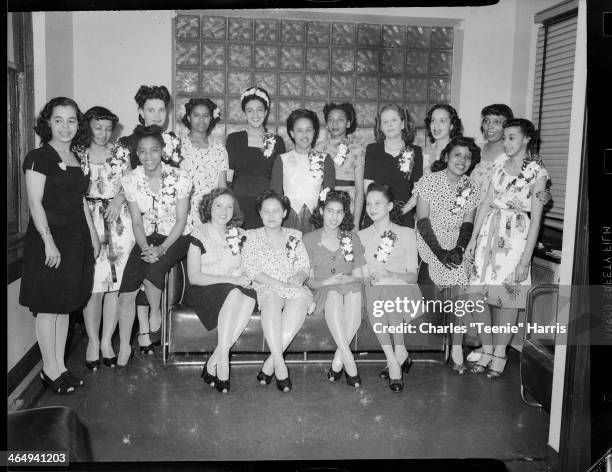 Members of the Junior Tuberculosis League, front row from left; Rosemary Robinson, Lois Schrader, Susan Fowler, Charlotte Primas, Florence Holmes,...