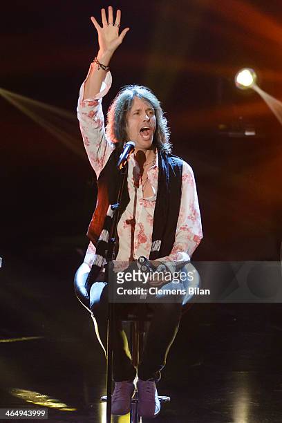 Kelly Hansen of the Band Foreigner performs at the taping of 'Back To School - Gottschalks grosses Klassentreffen' Show on January 24, 2014 in...