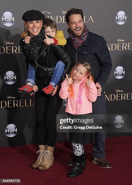 Actor Jason Priestley, wife Naomi Lowde-Priestley, son Dashiell Orson Priestley and daughter Ava Veronica Priestley arrive at the World Premiere of...
