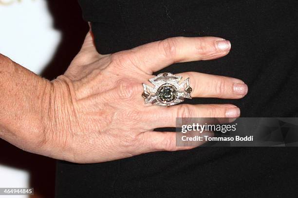 Personality Kyle Richards attends the OK! Magazine pre-Grammy party held at Lure on January 24, 2014 in Hollywood, California.