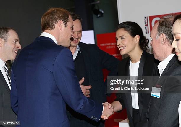 Prince William, Duke of Cambridge meets singer Jessie Ware at the GREAT Festival of Creativity at the Long Museum on March 2, 2015 in Shanghai,...