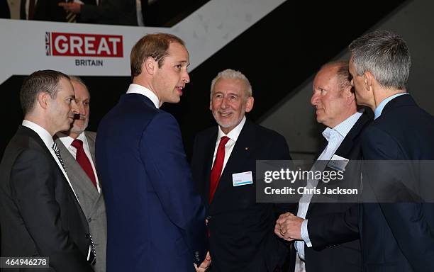 Prince William, Duke of Cambridge meets Sir John Sorrell and guests at the GREAT Festival of Creativity at the Long Museum on March 2, 2015 in...
