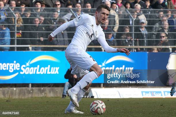 Mijo Tunjic of Elversberg during the Regionalliga Suedwest match between SV Elversberg and 1. FC Saarbruecken on February 28, 2015 in Neunkirchen,...