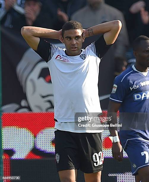 Gregoire Defrel of Cesena during the Serie A match between AC Cesena and Udinese Calcio at Dino Manuzzi Stadium on March 1, 2015 in Cesena, Italy.