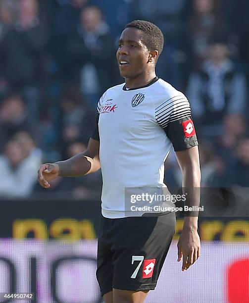Carlos Carbonero of Cesena in action during the Serie A match between AC Cesena and Udinese Calcio at Dino Manuzzi Stadium on March 1, 2015 in...