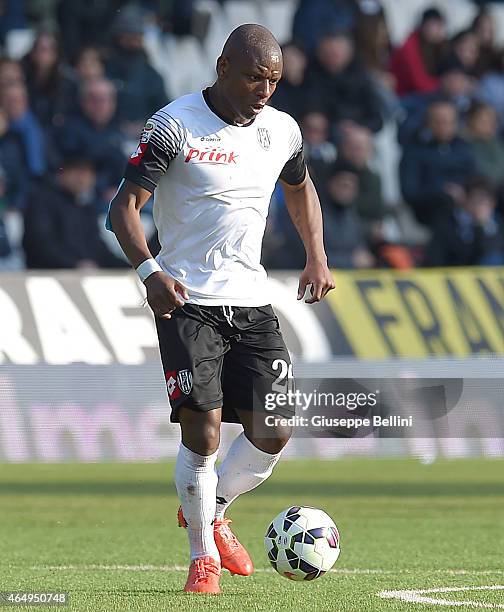 Gaby Mudingay of Cesena in action during the Serie A match between AC Cesena and Udinese Calcio at Dino Manuzzi Stadium on March 1, 2015 in Cesena,...