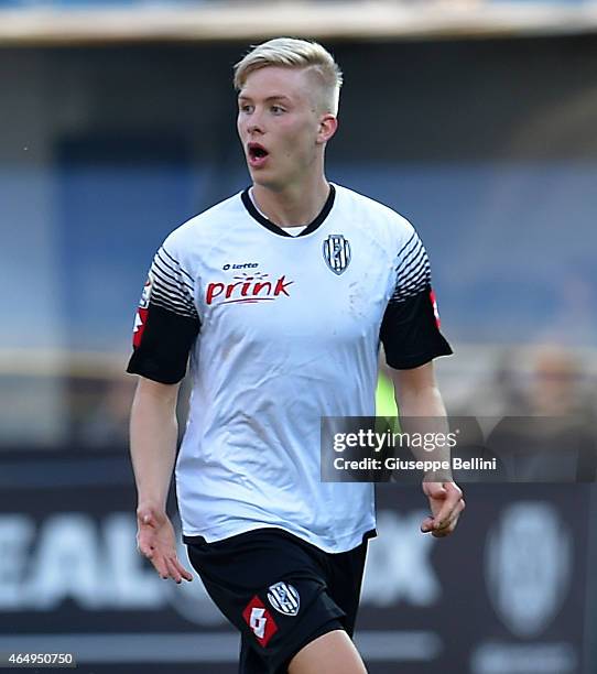 Hordur Magnusson of Cesena during the Serie A match between AC Cesena and Udinese Calcio at Dino Manuzzi Stadium on March 1, 2015 in Cesena, Italy.