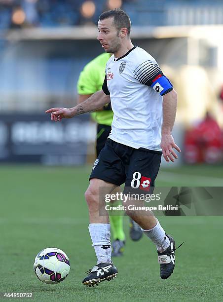 Giuseppe De Feudis of Cesena in action during the Serie A match between AC Cesena and Udinese Calcio at Dino Manuzzi Stadium on March 1, 2015 in...
