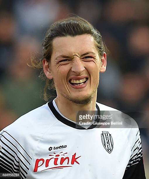 Milan Djuric of Cesena during the Serie A match between AC Cesena and Udinese Calcio at Dino Manuzzi Stadium on March 1, 2015 in Cesena, Italy.