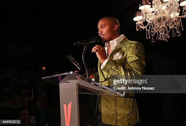 Nas attends Vibe Magazine's 2nd Annual Pre-GRAMMY Impact Awards at The Carondelet House on January 24, 2014 in Los Angeles, California.