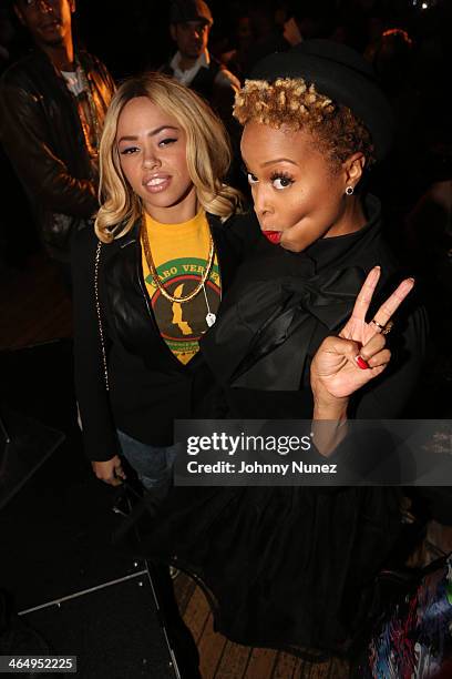 Elle Varner and Chrisette Michele attend Vibe Magazine's 2nd Annual Pre-GRAMMY Impact Awards at The Carondelet House on January 24, 2014 in Los...