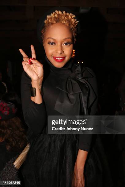 Chrisette Michele attends Vibe Magazine's 2nd Annual Pre-GRAMMY Impact Awards at The Carondelet House on January 24, 2014 in Los Angeles, California.