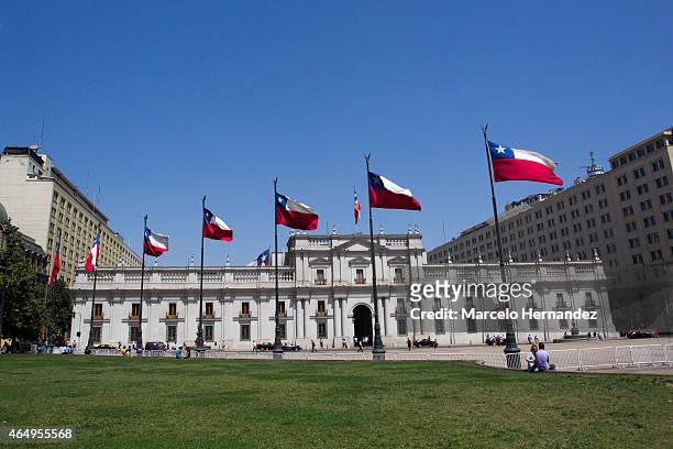 View of La Moneda Government Palace on February 26th, 2015 in Santiago de Chile, Chile. Santiago will be one of the eight host cities of the next...