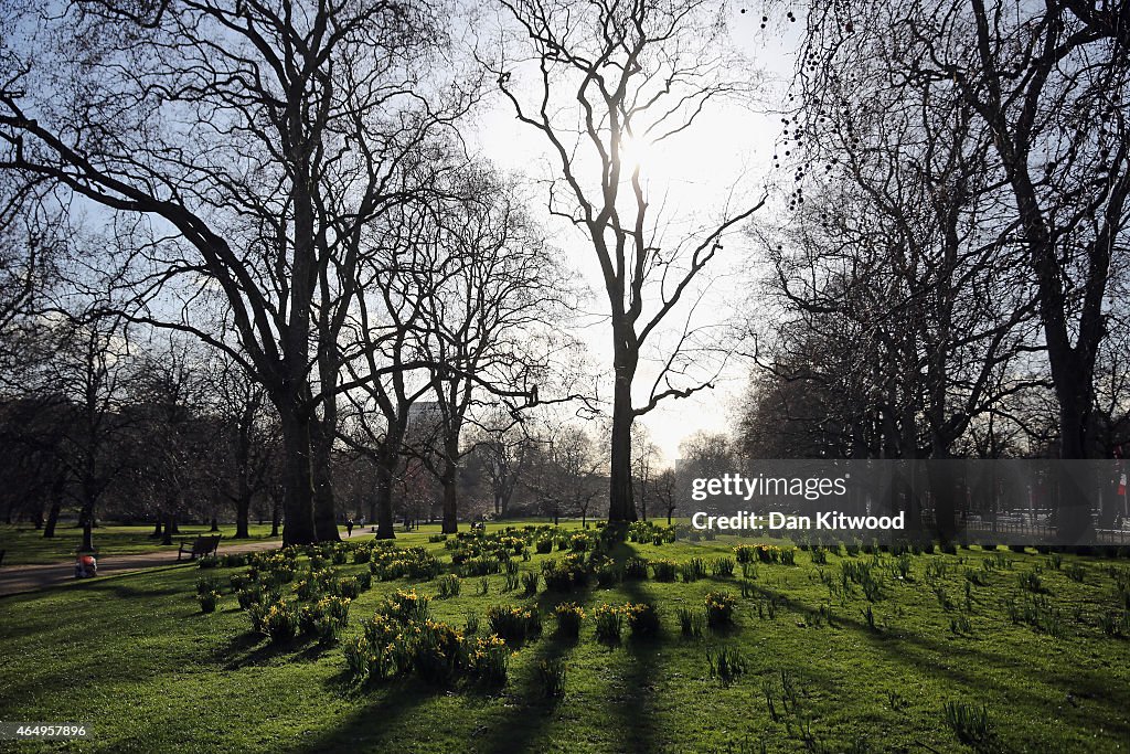 Sunny Weather In London Encourages Upcoming Spring Season
