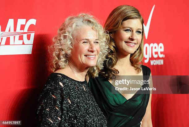 Singer Carole King and daughter Louise Goffin attend the 2014 MusiCares Person of the Year honoring Carole King at Los Angeles Convention Center on...