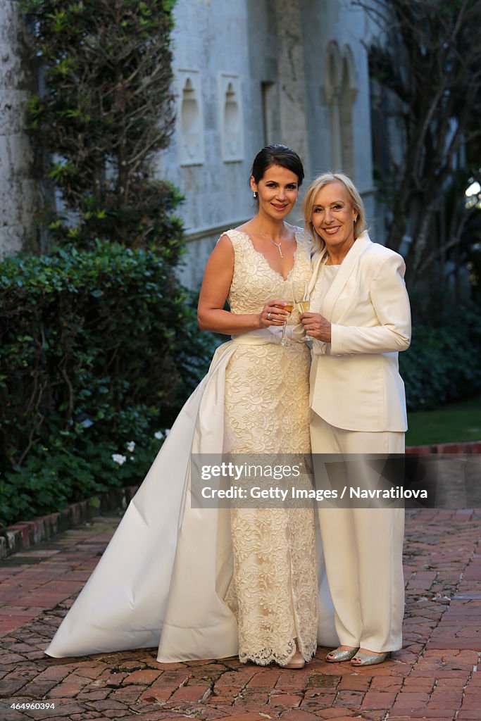 Julie Lemigova And Martina Navratilova Pose At The Martina News julie-lemigova-and-martina-navratilova-pose-at-the-martina-news
