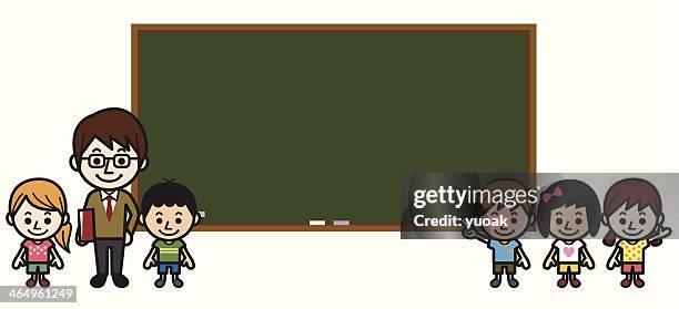 classroom - girls school uniform stock illustrations