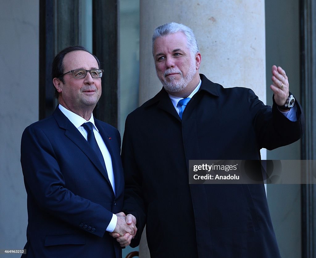 Francois Hollande Welcomes Quebec's Prime Minister Philippe