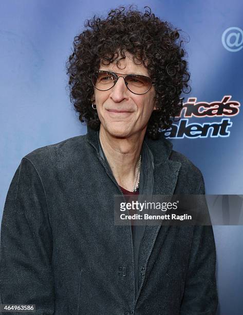 Personality Howard Stern attends "America's Got Talent" Season 10 Red Carpet Event at New Jersey Performing Arts Center on March 2, 2015 in Newark,...