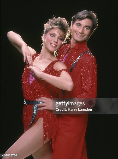 Ice Skaters Randy Gardner and Tai Babilonia pose for a portrait in 1980 in Los Angeles, California.