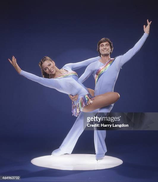 Ice Skaters Randy Gardner and Tai Babilonia pose for a portrait in 1980 in Los Angeles, California.